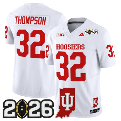 Men's Indiana Hoosiers 2026 CFP Final & Indiana State Patch Vapor Limited Jersey - All Stitched