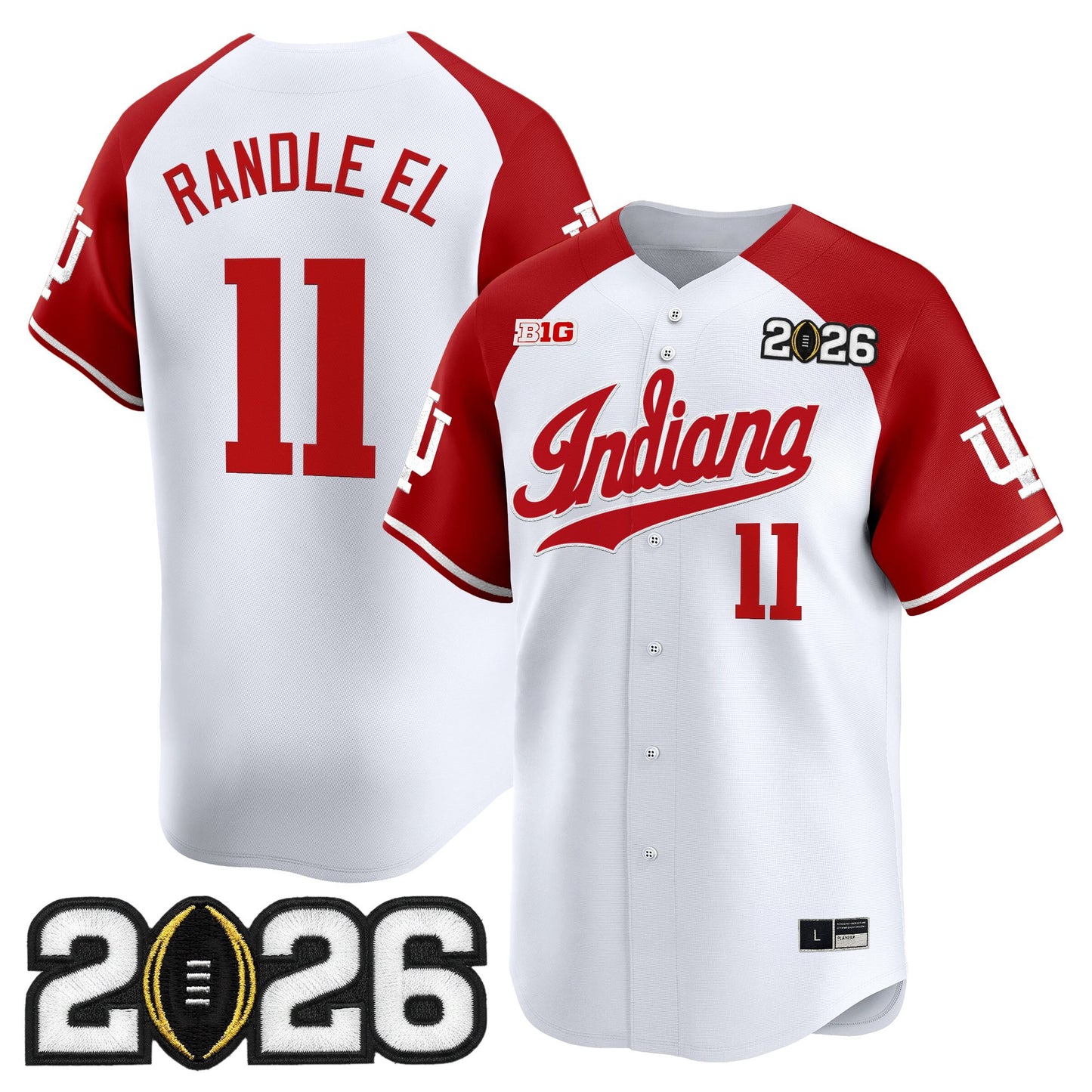 Men's Indiana Hoosiers 2026 CFP Final Patch Vapor Baseball Jersey - All Stitched