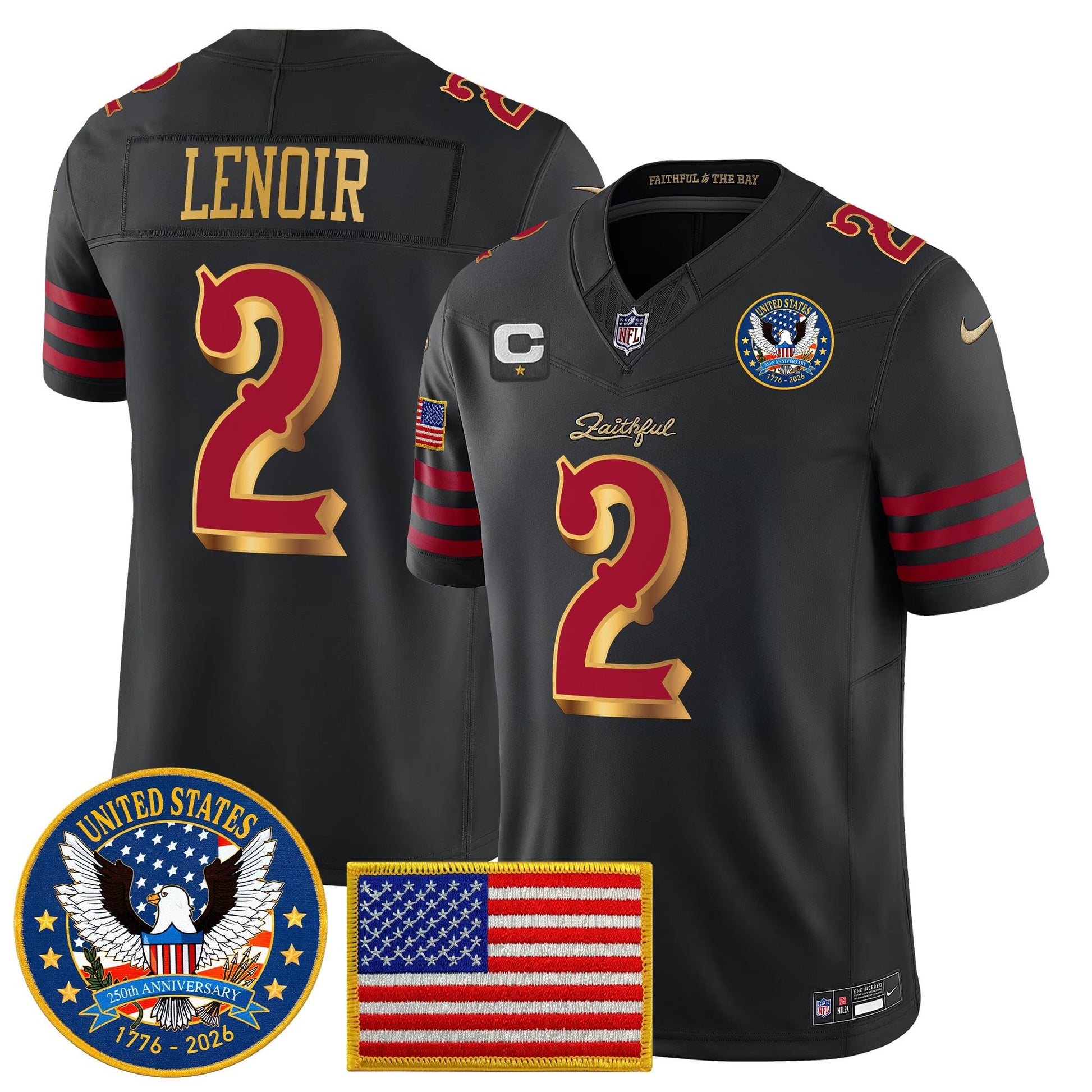 Men's San Francisco 49ers "United States 250th Anniversary Patch" Vapor Limited Jersey - All Stitched