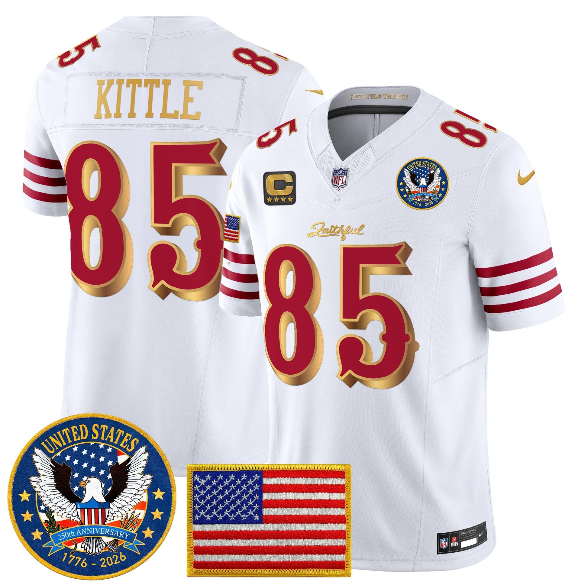 Men's San Francisco 49ers "United States 250th Anniversary Patch" Vapor Limited Jersey - All Stitched