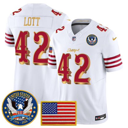 Men's San Francisco 49ers "United States 250th Anniversary Patch" Vapor Limited Jersey - All Stitched