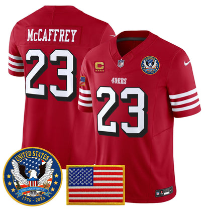 Men's San Francisco 49ers "United States 250th Anniversary Patch" Vapor Limited Jersey - All Stitched