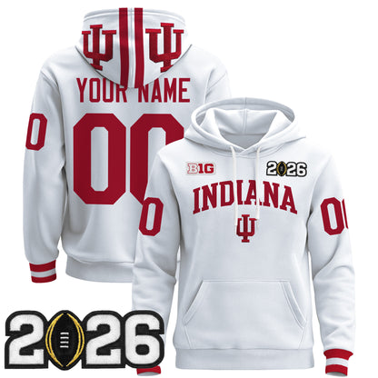 Indiana Hoosiers 2026 CFP Final Patch Premium Custom Pullover Hoodie - All Stitched