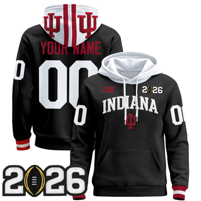 Indiana Hoosiers 2026 CFP Final Patch Premium Custom Pullover Hoodie - All Stitched
