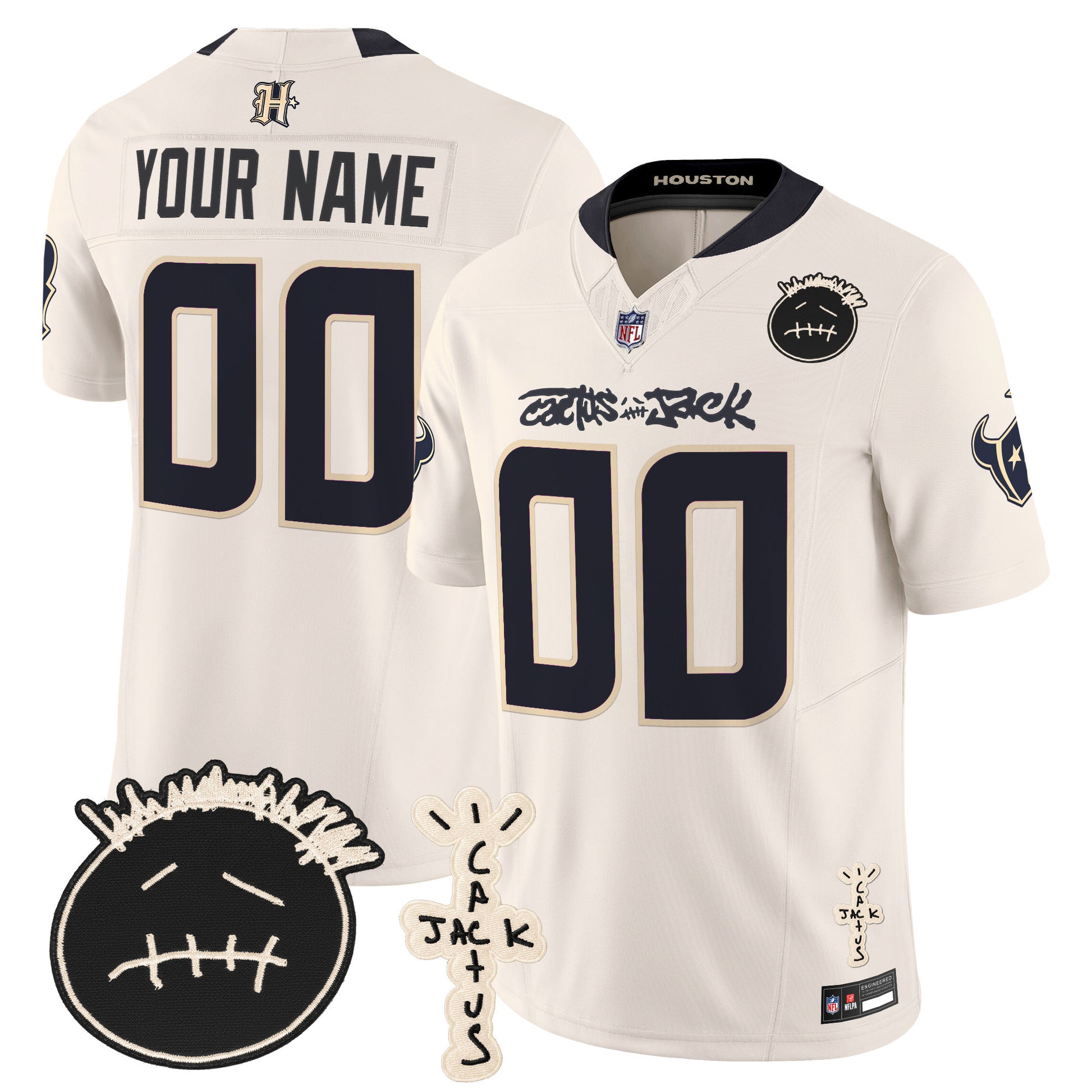 Houston Texans x Cactus Jack Vapor Limited Custom Jersey V2 - All Stitched