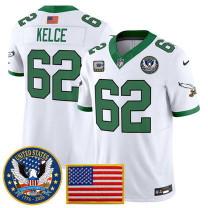Men's Philadelphia Eagles "United States 250th Anniversary Patch" Vapor Limited Jersey - All Stitched