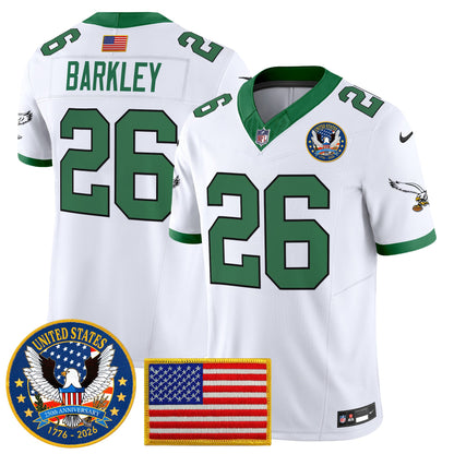 Men's Philadelphia Eagles "United States 250th Anniversary Patch" Vapor Limited Jersey - All Stitched