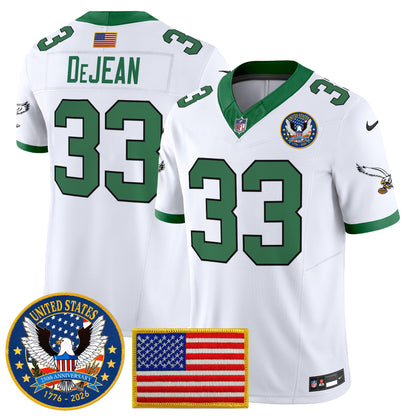 Men's Philadelphia Eagles "United States 250th Anniversary Patch" Vapor Limited Jersey - All Stitched