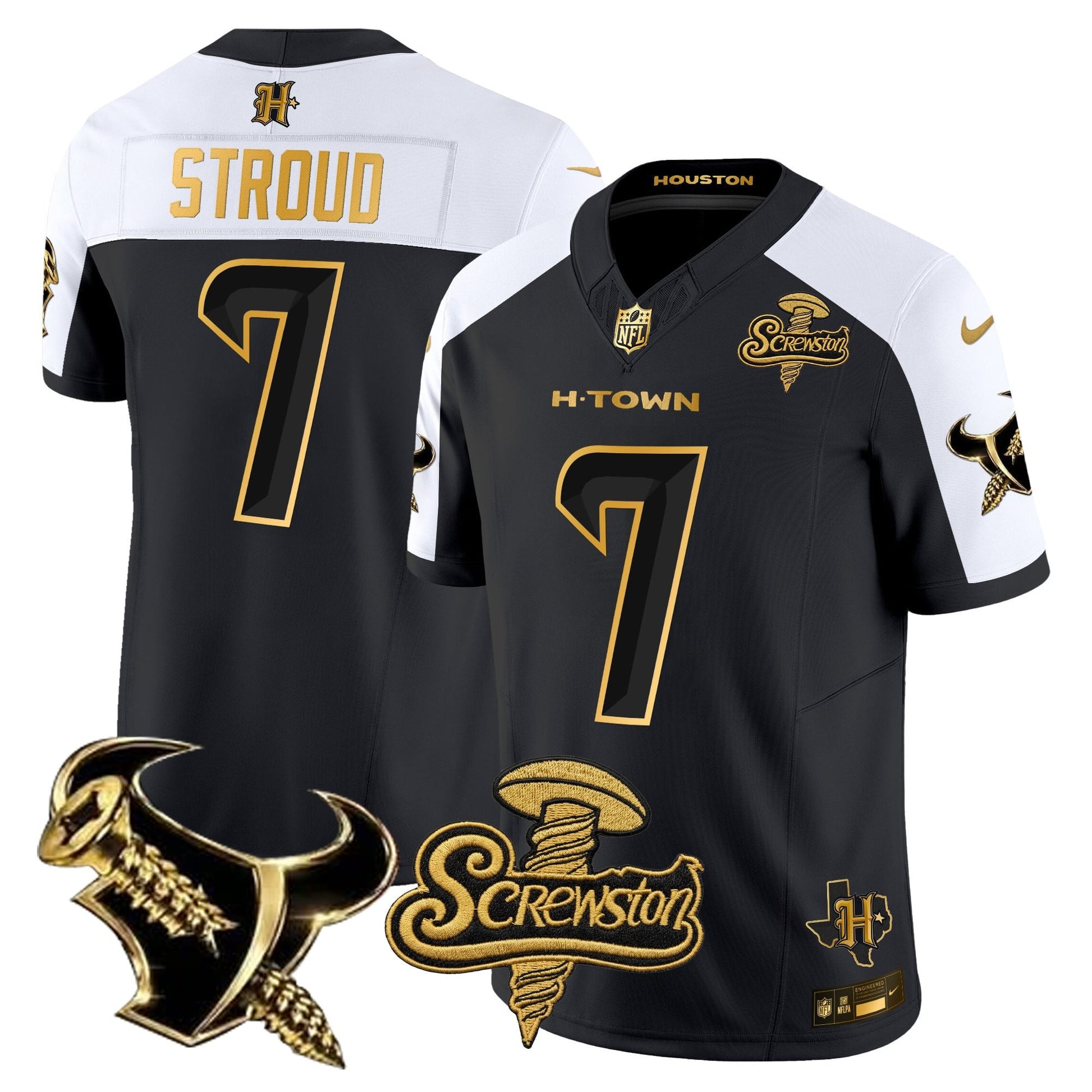 Houston Texans DJ Screw Gold Vapor Limited Jersey - Stitched