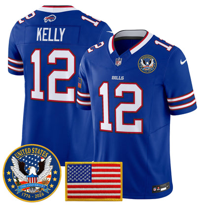 Men's Buffalo Bills "United States 250th Anniversary Patch" Vapor Limited Jersey - All Stitched