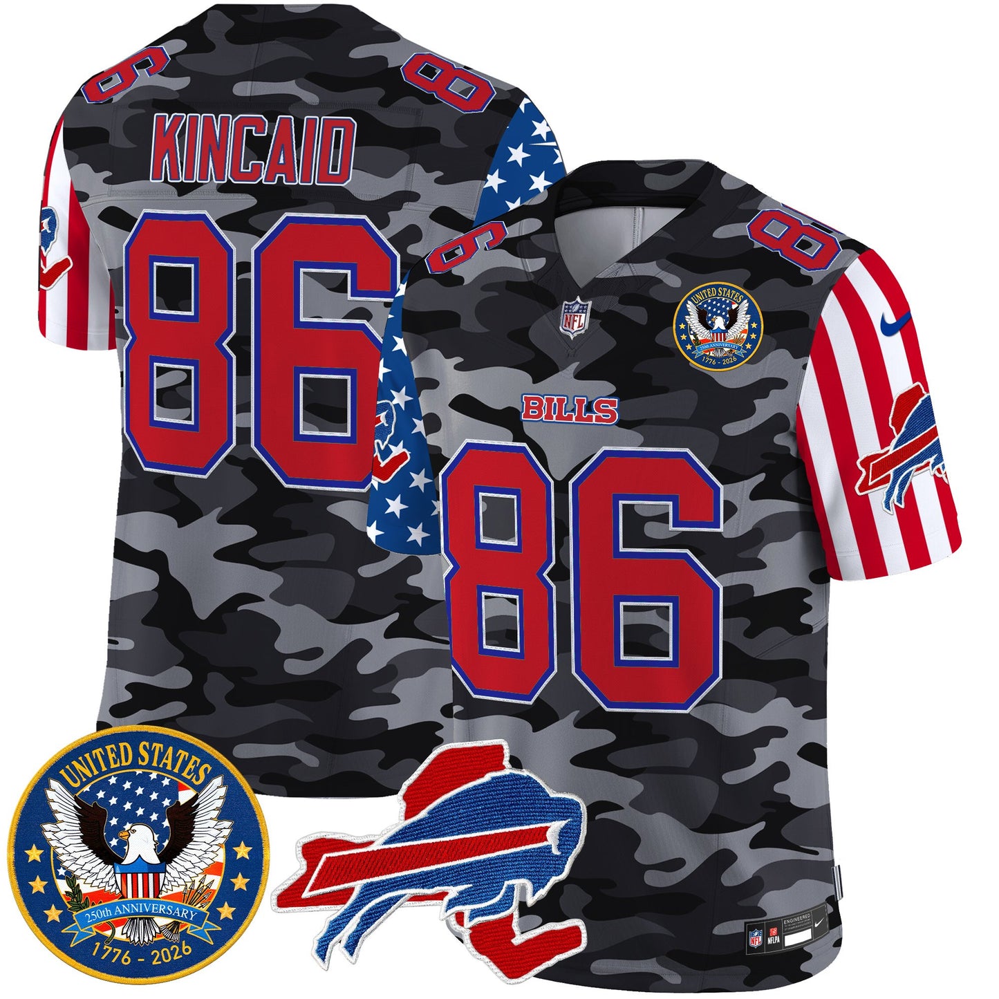 Men's Buffalo Bills "America250 Edition" Style Vapor Limited Jersey - All Stitched