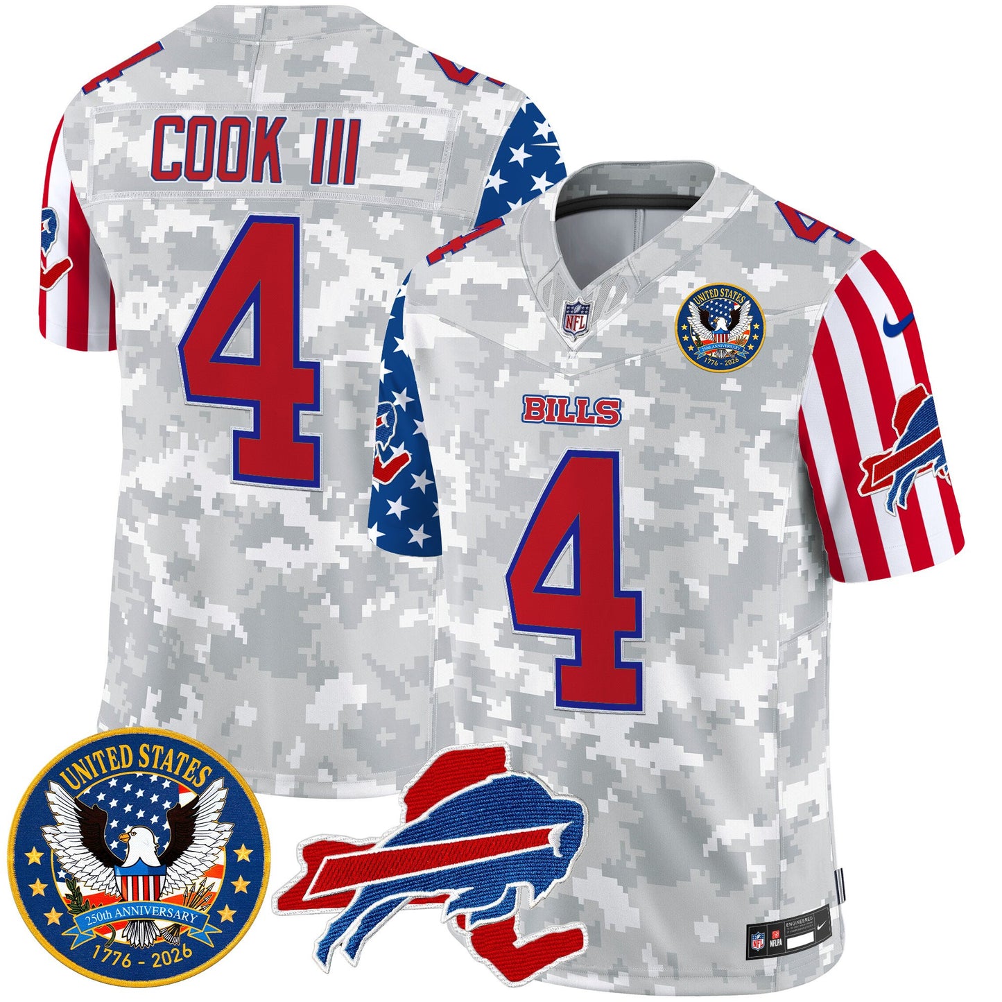 Men's Buffalo Bills "America250 Edition" Style Vapor Limited Jersey - All Stitched