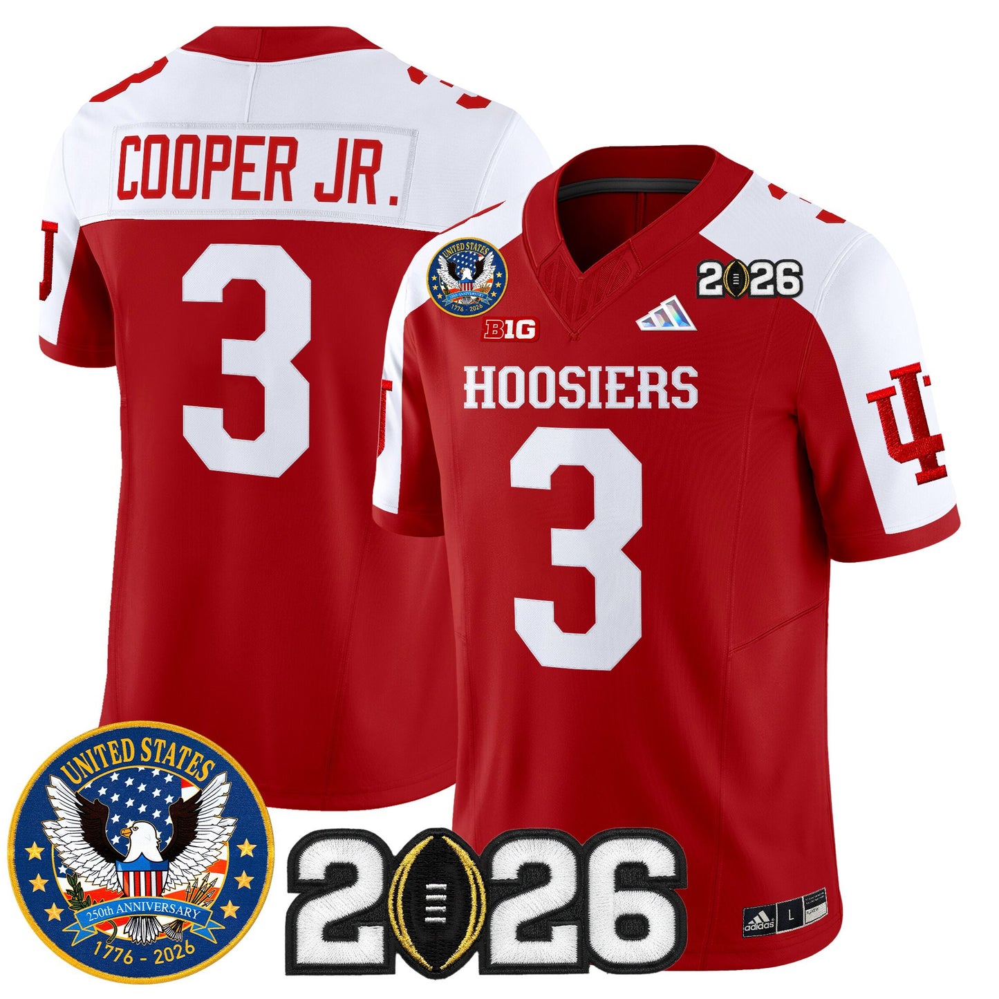 Men's Indiana Hoosiers "United States 250th Anniversary Patch" Vapor Limited Jersey - All Stitched