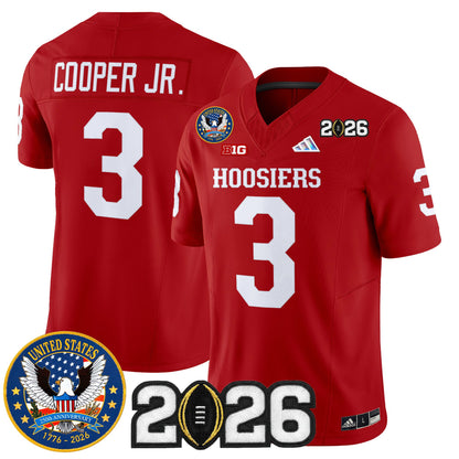 Men's Indiana Hoosiers "United States 250th Anniversary Patch" Vapor Limited Jersey - All Stitched