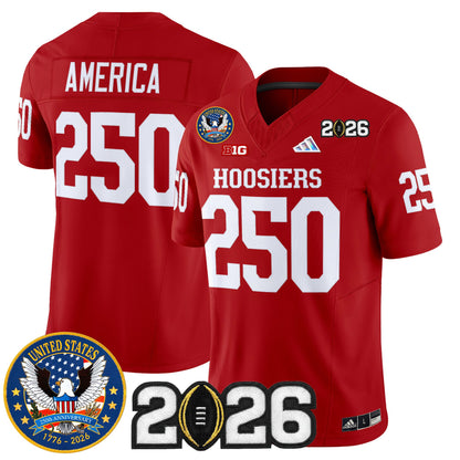Men's Indiana Hoosiers "United States 250th Anniversary Patch" Vapor Limited Jersey - All Stitched