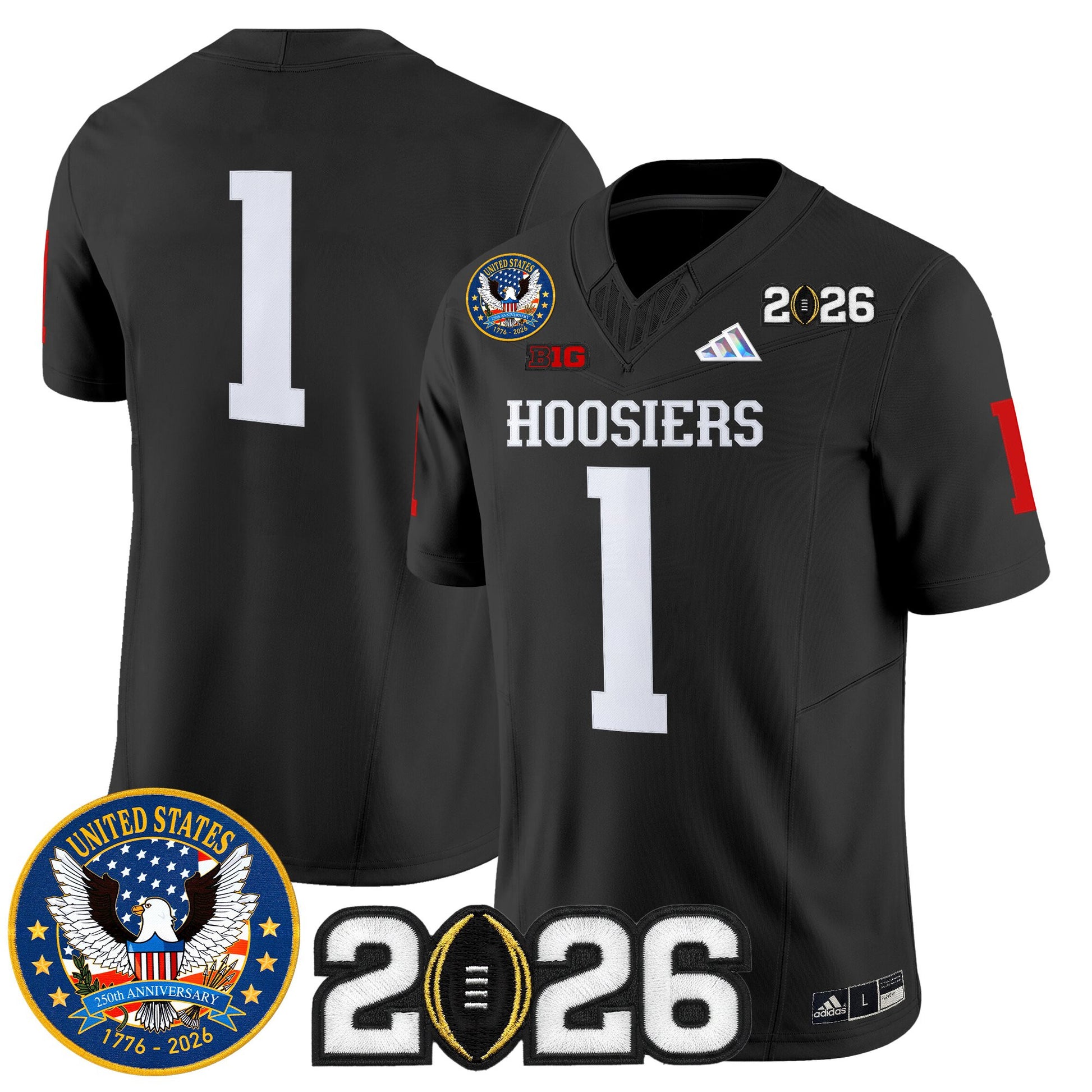 Men's Indiana Hoosiers "United States 250th Anniversary Patch" Vapor Limited Jersey - All Stitched