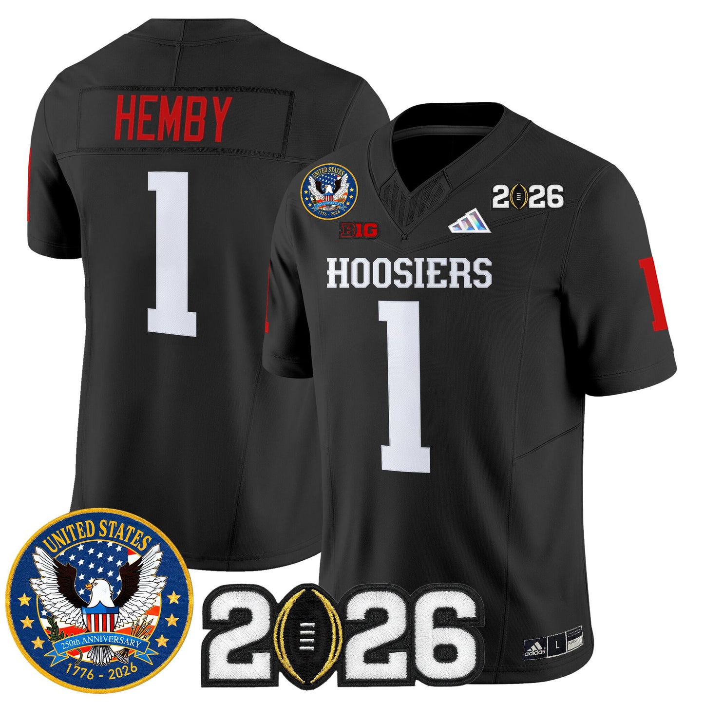 Men's Indiana Hoosiers "United States 250th Anniversary Patch" Vapor Limited Jersey - All Stitched