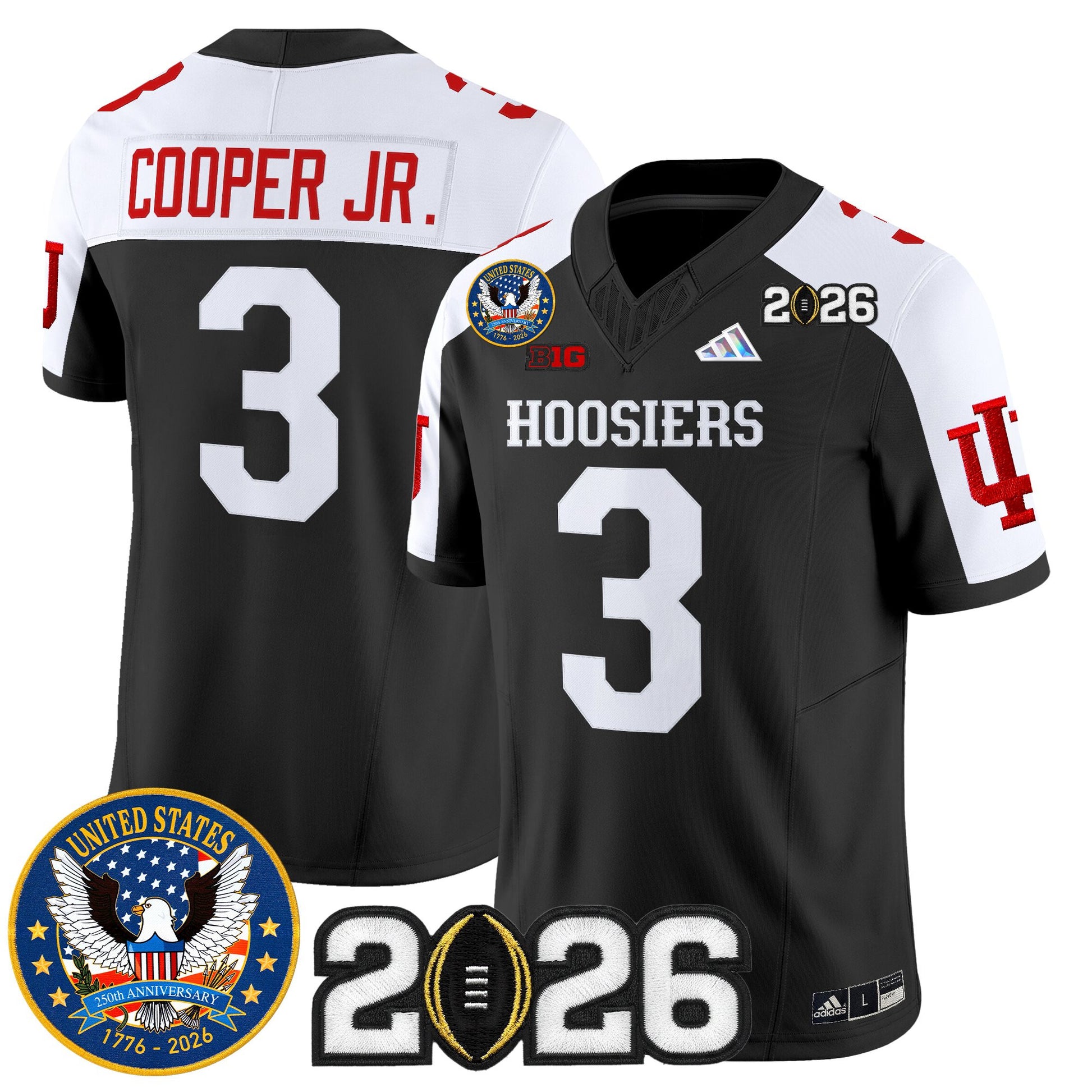 Men's Indiana Hoosiers "United States 250th Anniversary Patch" Vapor Limited Jersey - All Stitched