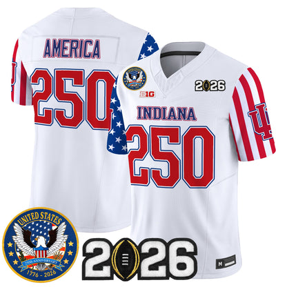 Men's Indiana Hoosiers "America250 Edition" Vapor Limited Jersey - 2026 CFP Final Patch - All Stitched