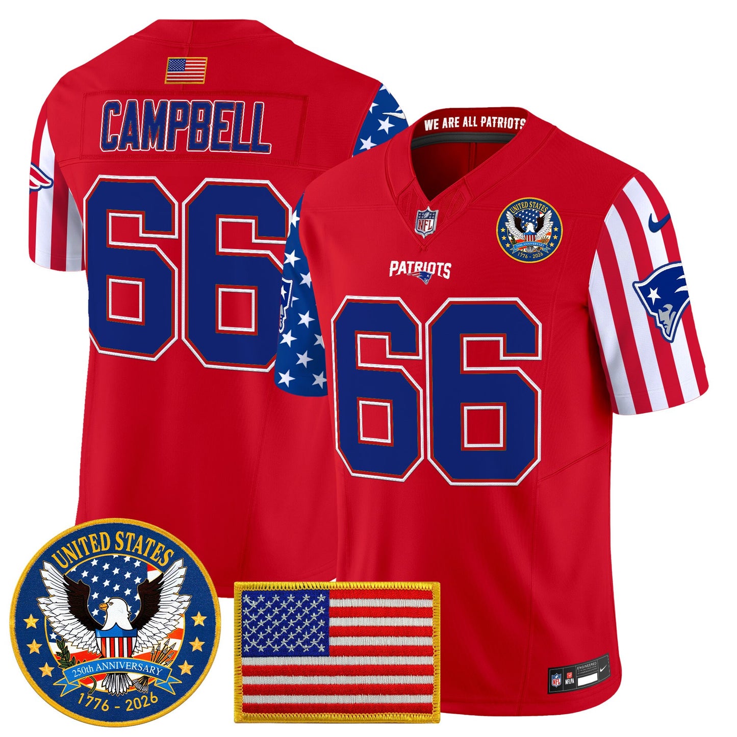 Men's New England Patriots "America250 Edition" Vapor Limited Jersey - All Stitched