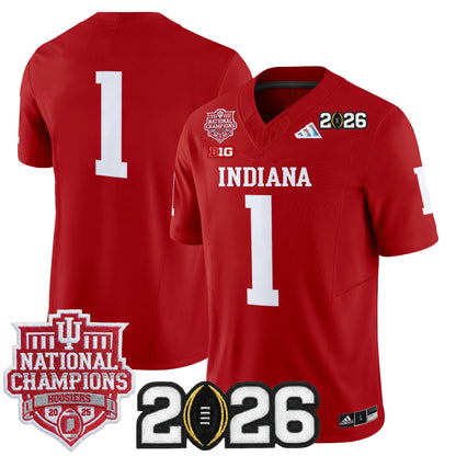 Men's Indiana Hoosiers 2025 National Champions & 2026 CFP Final Patch Vapor Limited Jersey - All Stitched