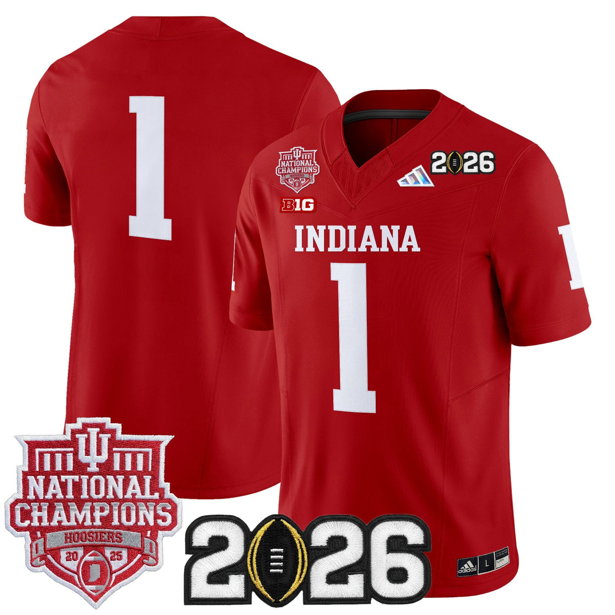  Indiana Hoosiers 2025 National Champions & 2026 CFP Final Patch Vapor Limited Jersey - Stitched