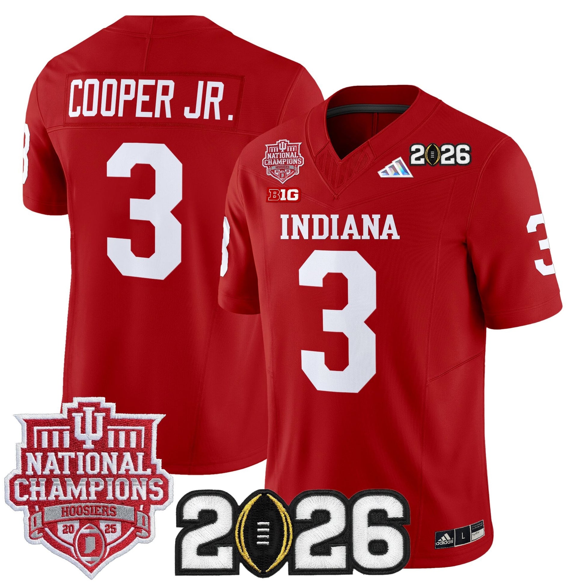  Indiana Hoosiers 2025 National Champions & 2026 CFP Final Patch Vapor Limited Jersey - Stitched