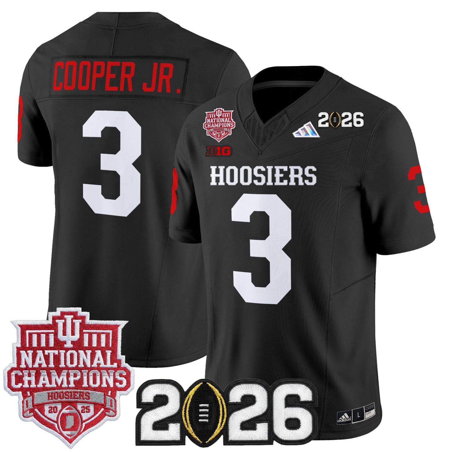 Men's Indiana Hoosiers 2025 National Champions & 2026 CFP Final Patch Vapor Limited Jersey - All Stitched