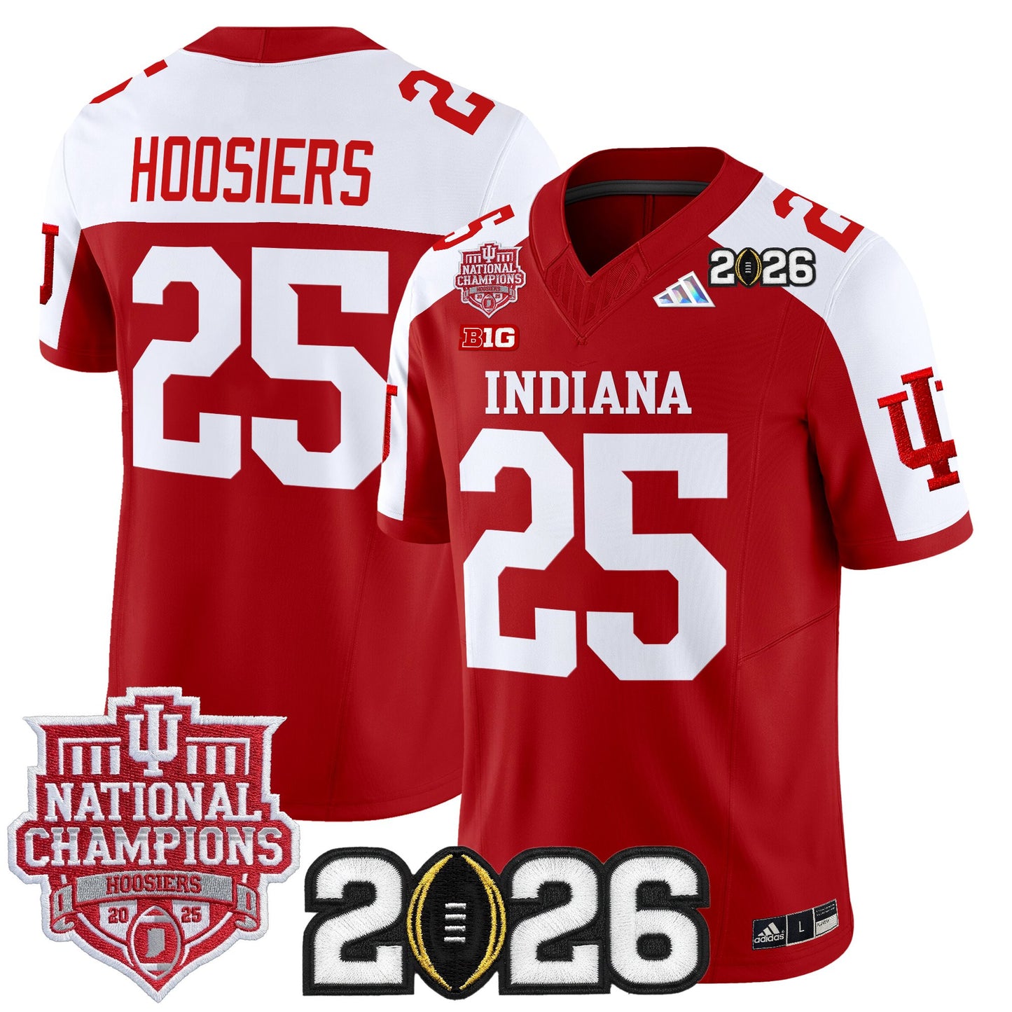 Men's Indiana Hoosiers 2025 National Champions & 2026 CFP Final Patch Vapor Limited Jersey - All Stitched