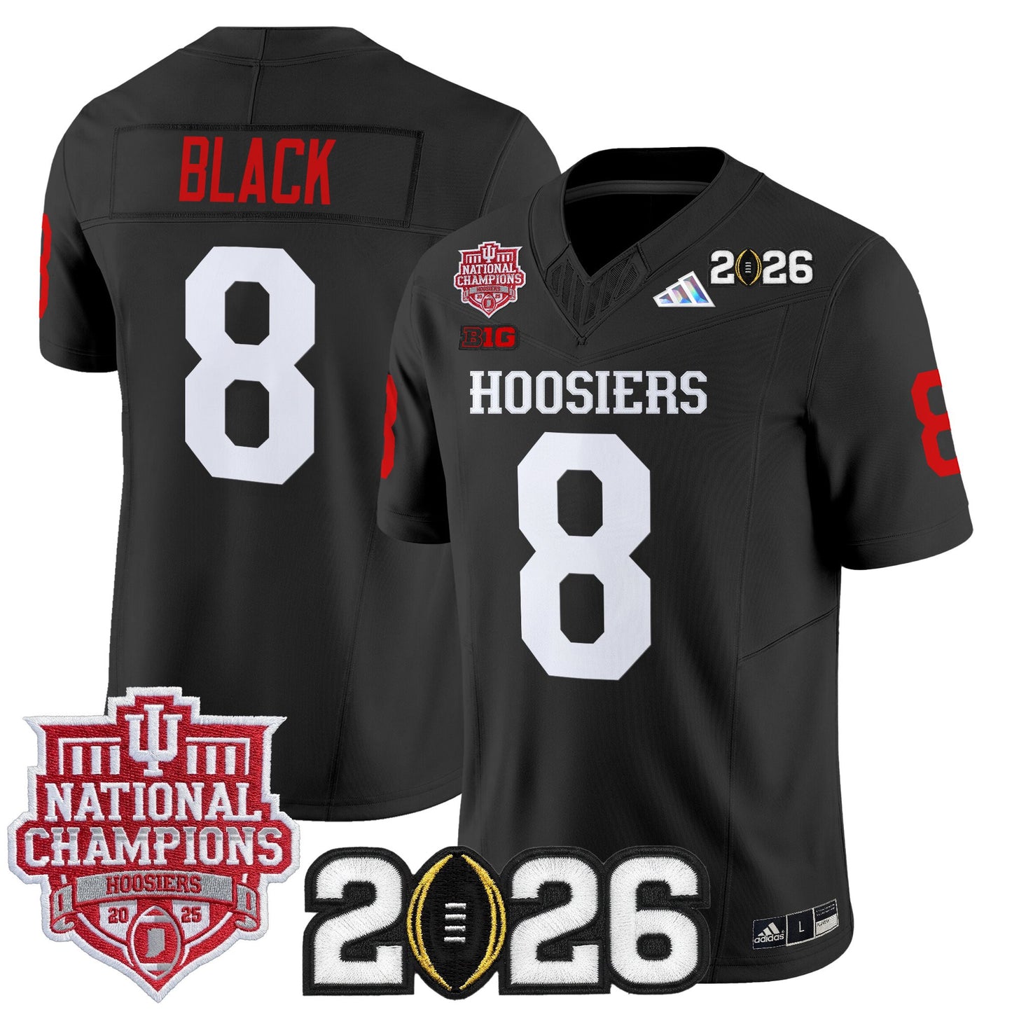 Men's Indiana Hoosiers 2025 National Champions & 2026 CFP Final Patch Vapor Limited Jersey - All Stitched