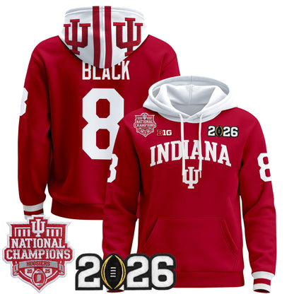 Men's Indiana Hoosiers 2025 National Champions & 2026 CFP Final Patch Premium Pullover Hoodie - All Stitched