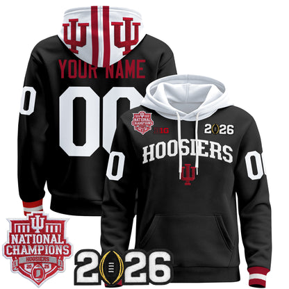 Indiana Hoosiers 2025 National Champions & 2026 CFP Final Patch Premium Custom Pullover Hoodie - All Stitched