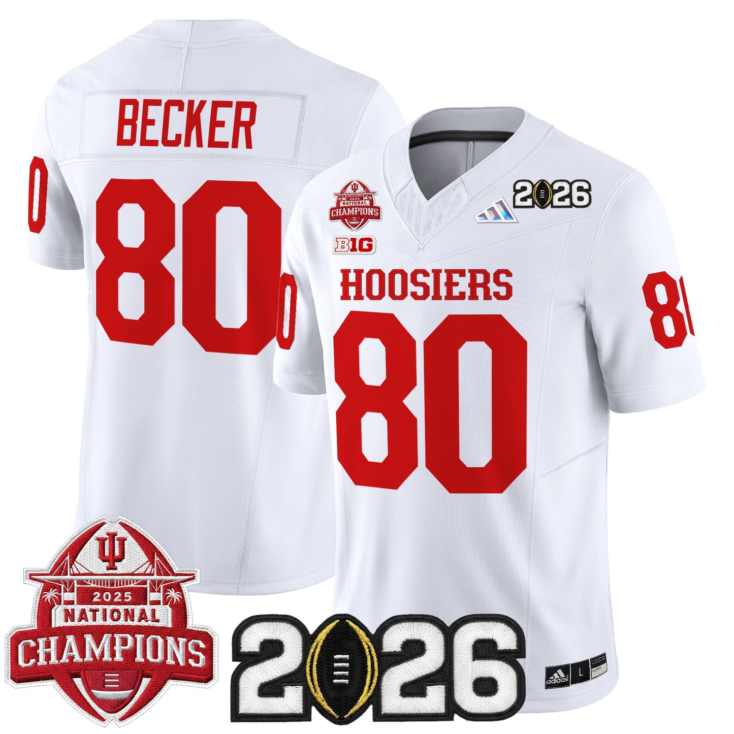 Men's Indiana Hoosiers 2025 National Champions & 2026 CFP Final Patch Vapor Limited Jersey V2 - All Stitched