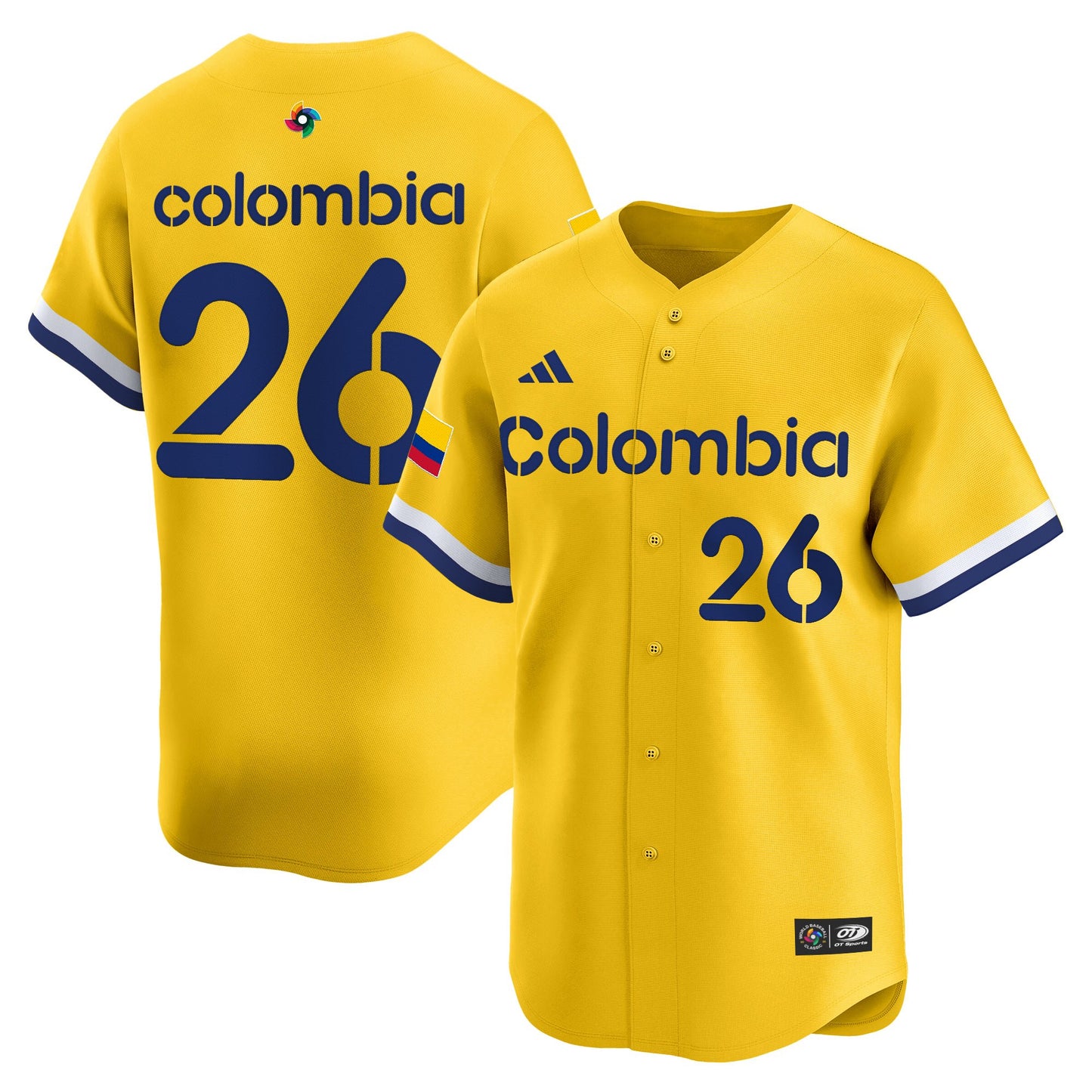 Men's Team Colombia 2026 World Baseball Classic Vapor Premier Jersey - All Stitched