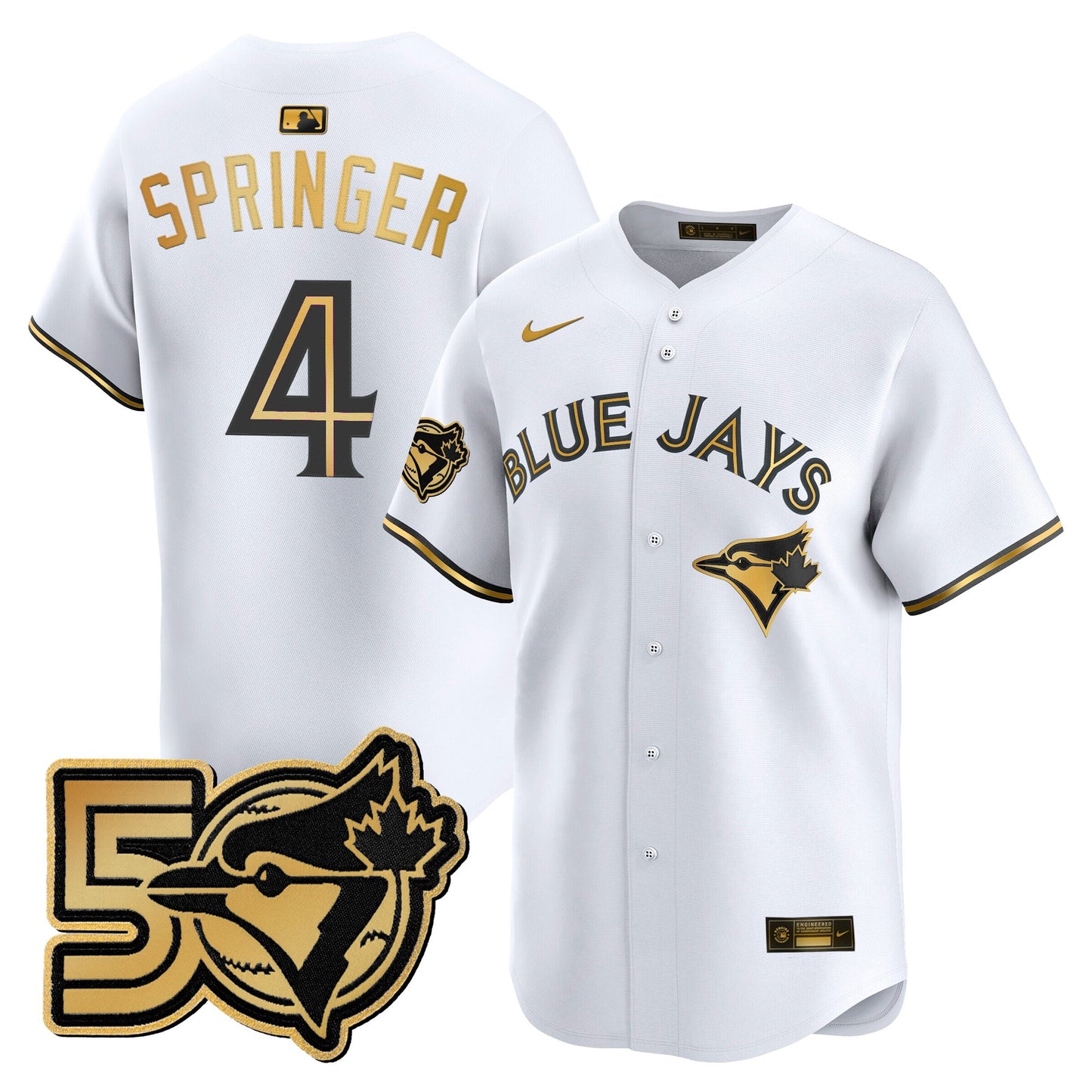 Men's Toronto Blue Jays 50 Seasons Patch Vapor Premier Limited Jersey - All Stitched