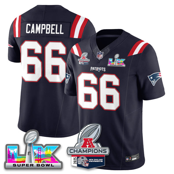 Men' NE 2025 Vapor Jersey - AFC Champions Limited Patch - All Stitched n15