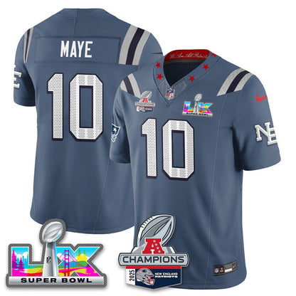 Men' NE 2025 Vapor Jersey - AFC Champions Limited Patch - All Stitched n15