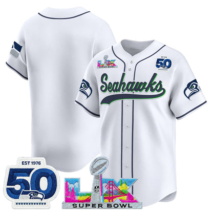 Men's Seattle Seahawks Super Bowl LX Vapor Baseball Jersey - All Stitched