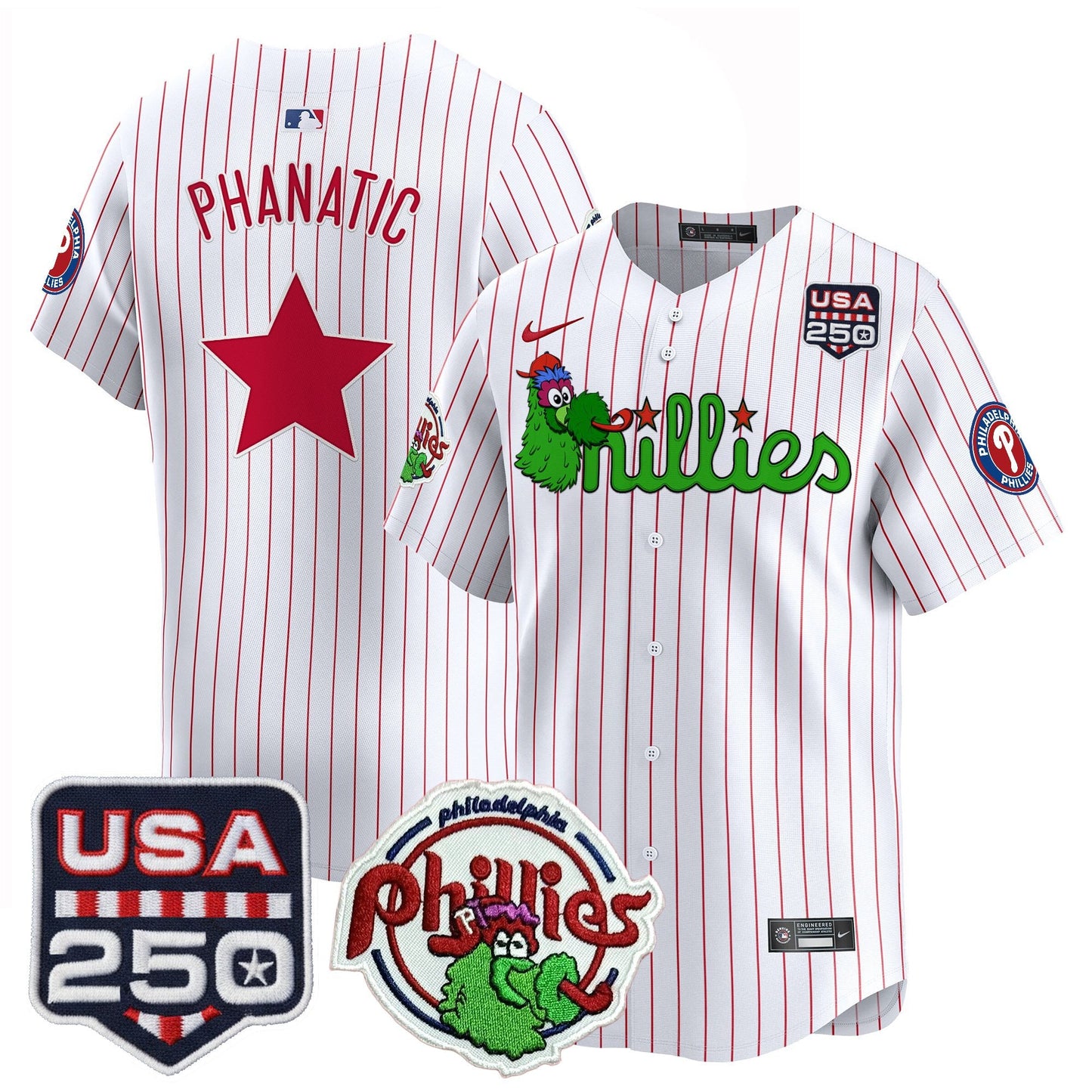 PHI Phanatic & 250America Patch Vapor Premier Limited Jersey - All Stitched