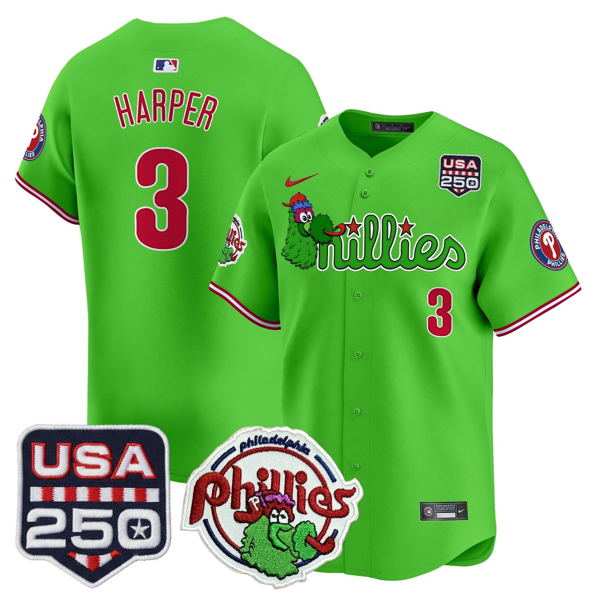 PHI Phanatic & 250America Patch Vapor Premier Limited Jersey - All Stitched