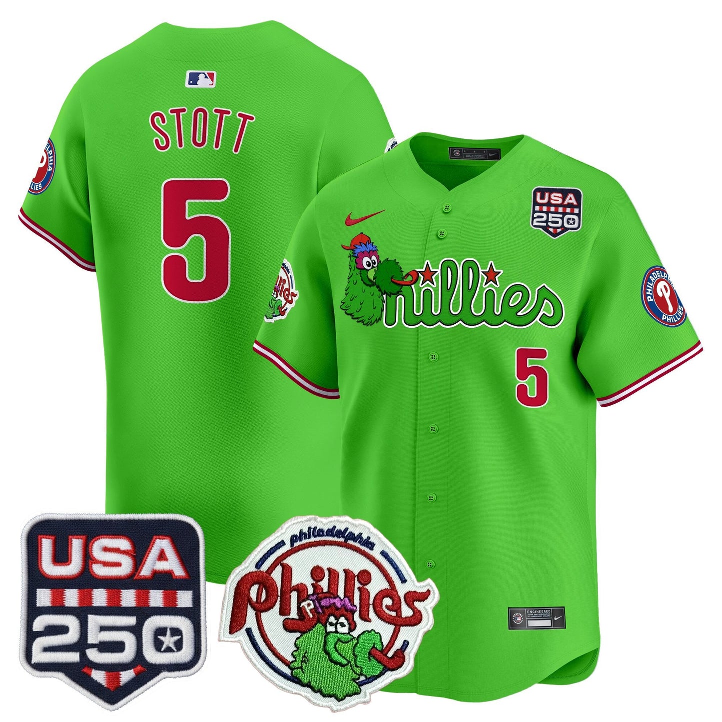 PHI Phanatic & 250America Patch Vapor Premier Limited Jersey - All Stitched