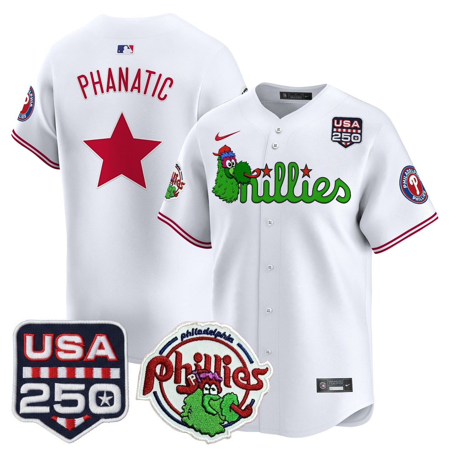 PHI Phanatic & 250America Patch Vapor Premier Limited Jersey - All Stitched