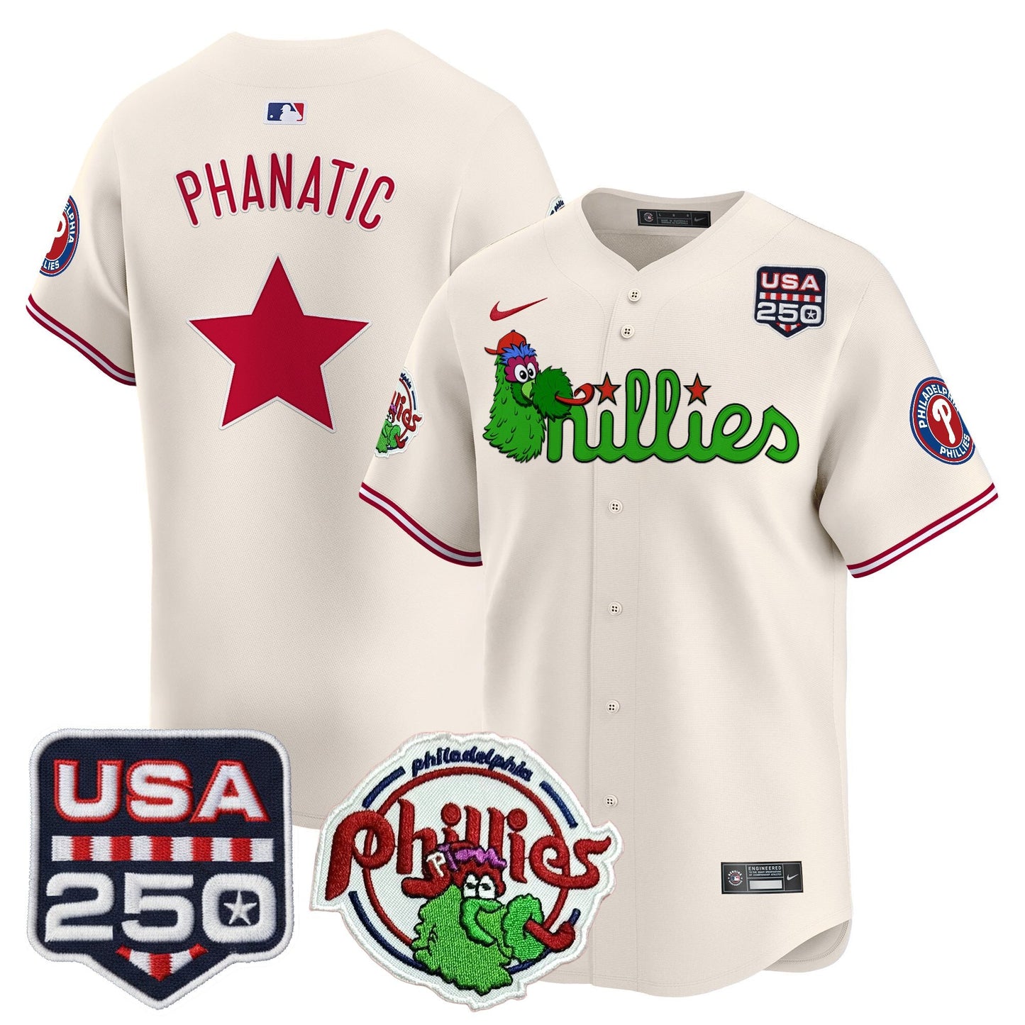 PHI Phanatic & 250America Patch Vapor Premier Limited Jersey - All Stitched