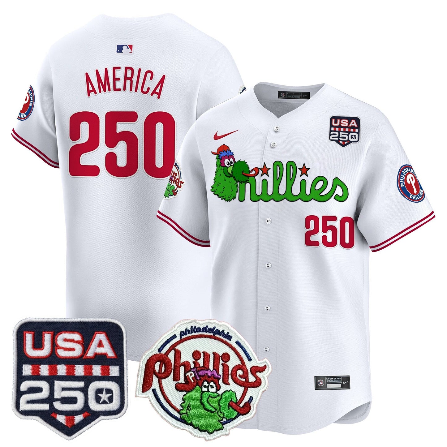 PHI Phanatic & 250America Patch Vapor Premier Limited Jersey - All Stitched