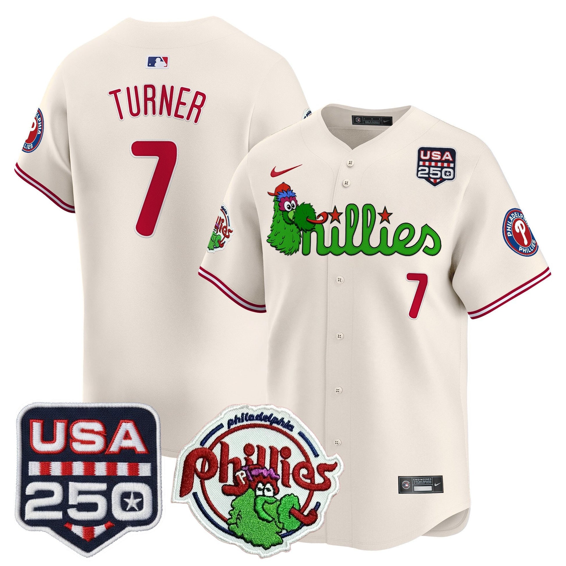 PHI Phanatic & 250America Patch Vapor Premier Limited Jersey - All Stitched