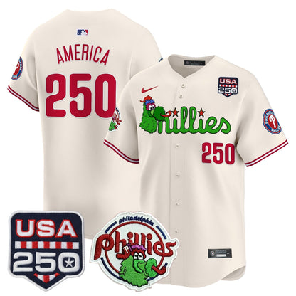 PHI Phanatic & 250America Patch Vapor Premier Limited Jersey - All Stitched