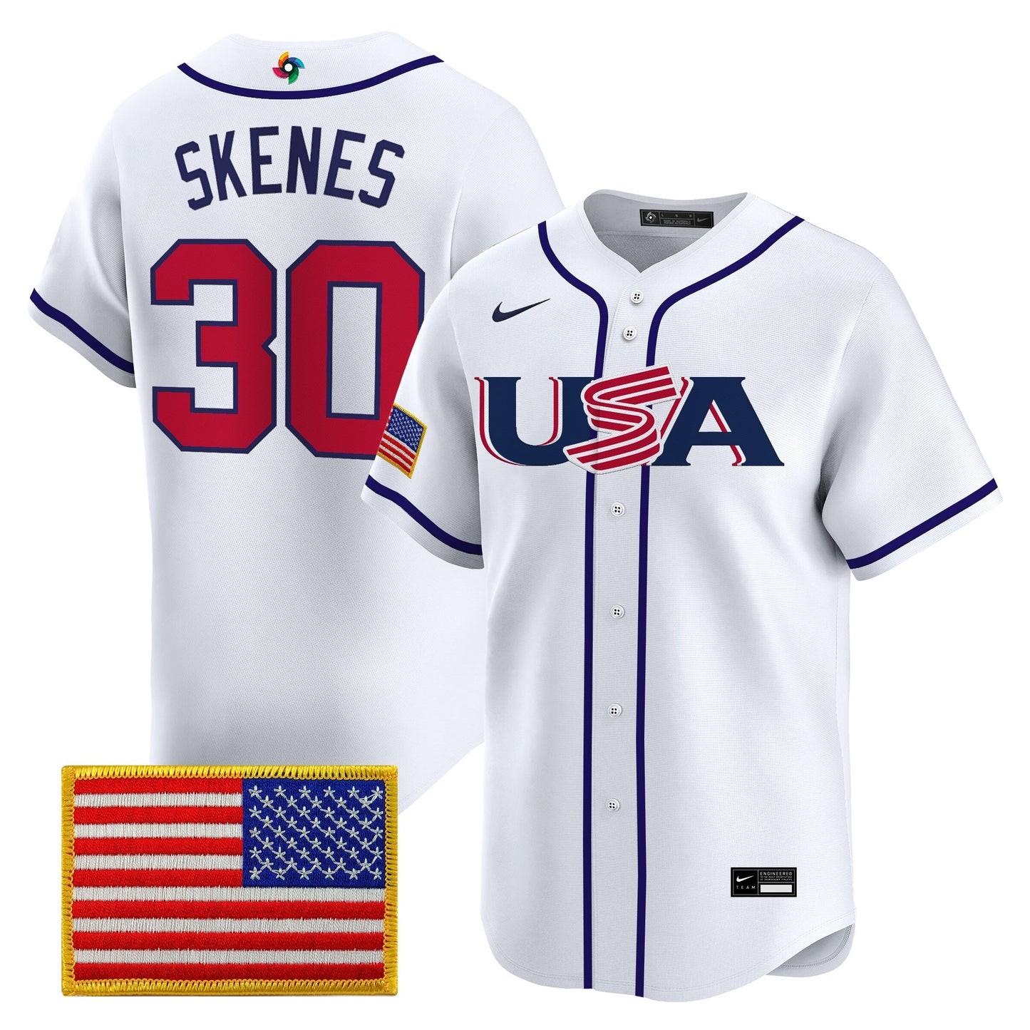 Men's Team USA World Baseball Classic Vapor Premier Jersey - 2026 Roster - All Stitched