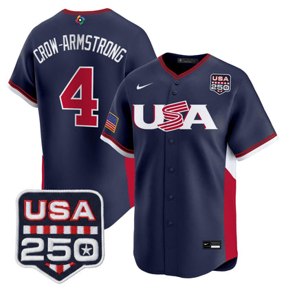 Men's Team USA World Baseball Classic 250America Patch Vapor Premier Jersey - 2026 Roster - All Stitched