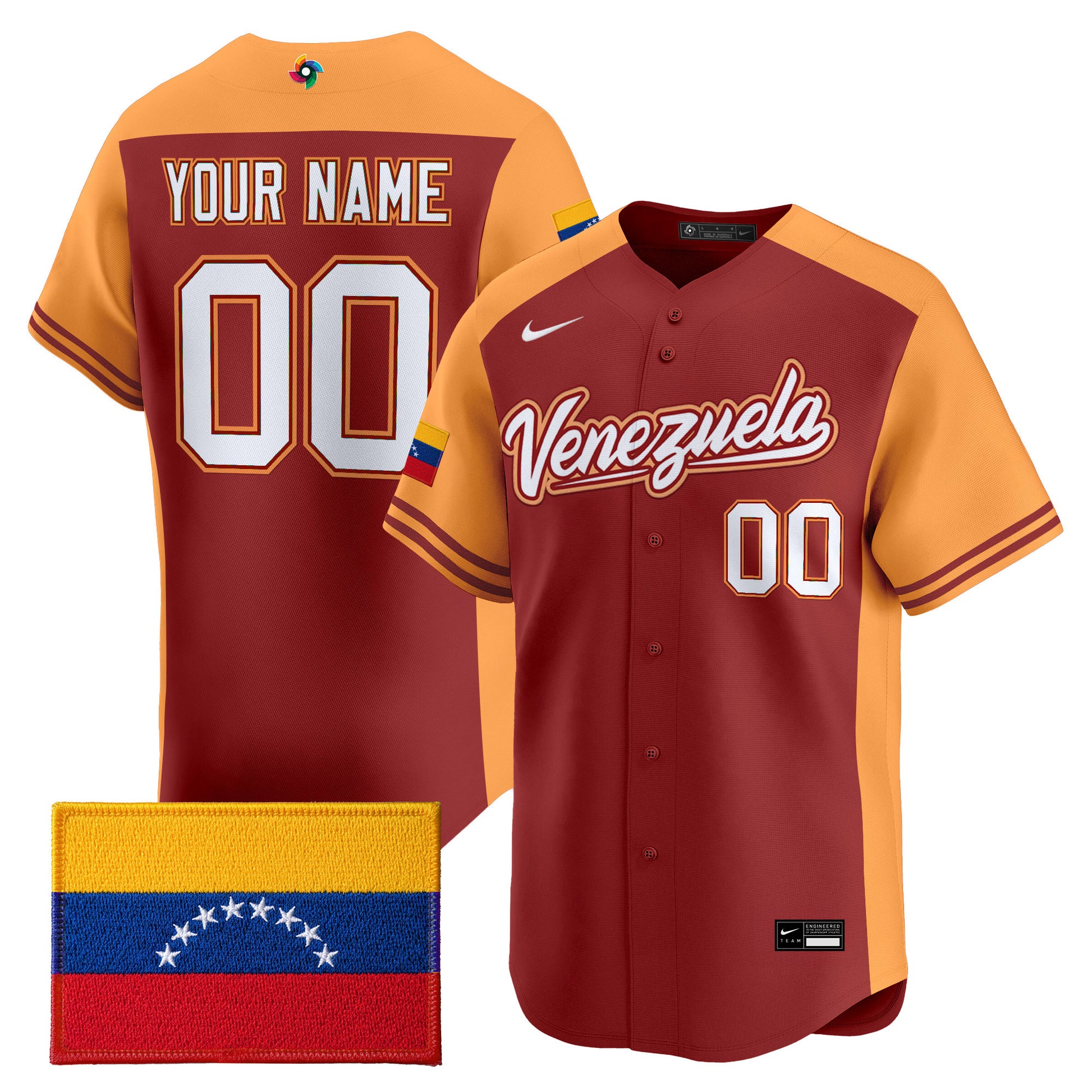Team Venezuela World Baseball Classic Vapor Premier Custom Jersey - 2026 Roster - All Stitched