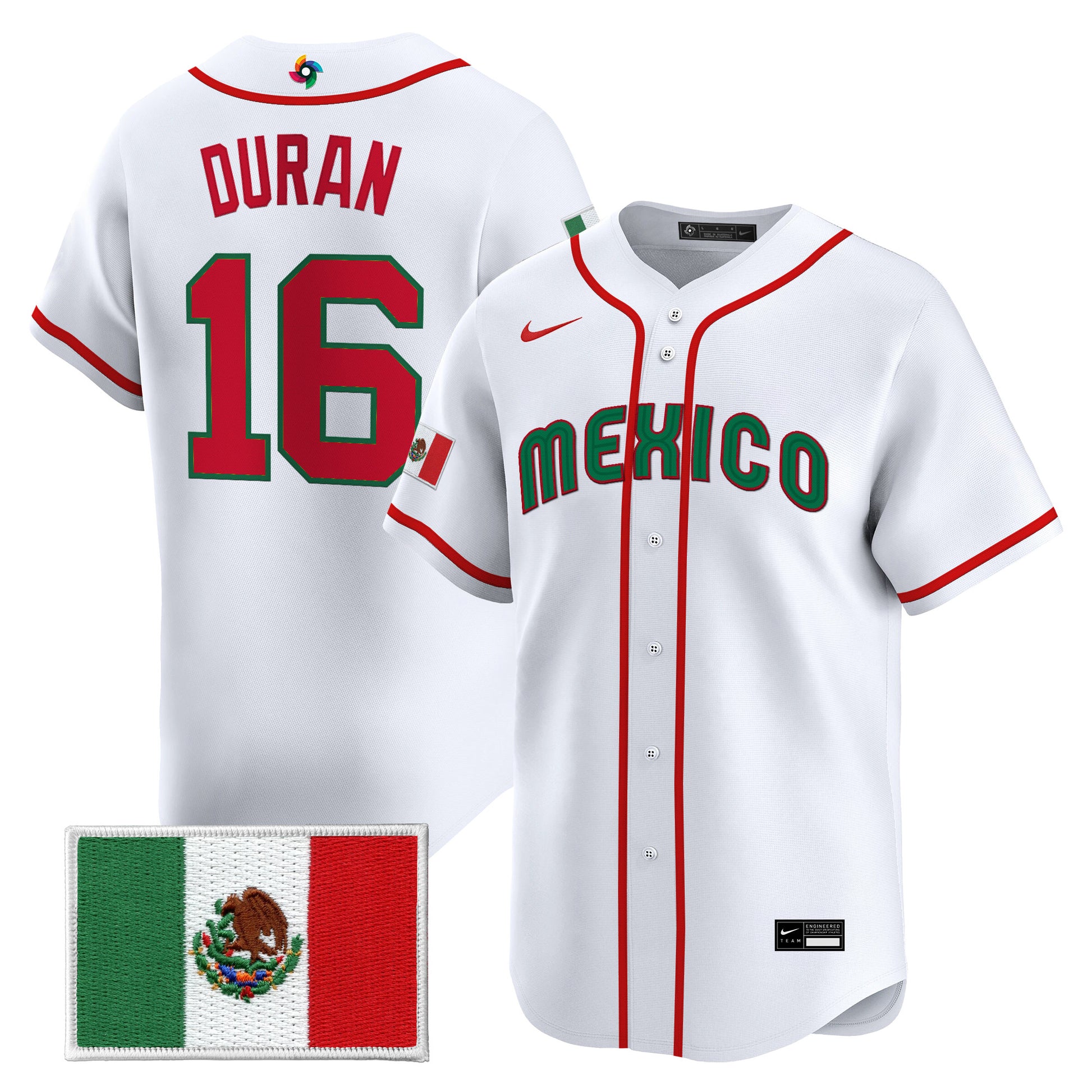 Men's Team Mexico World Baseball Classic Vapor Premier Jersey - 2026 Roster - All Stitched
